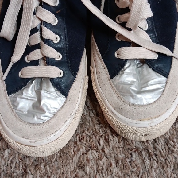 Rag & Bones RB Army High Suede Sneakers In Navy Combo Size 41 - Picture 6 of 8